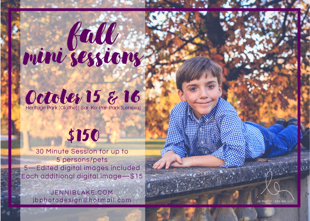 2016 fall mini ssession | Olathe KS best photographer | JB PHoto and Design, LLC.